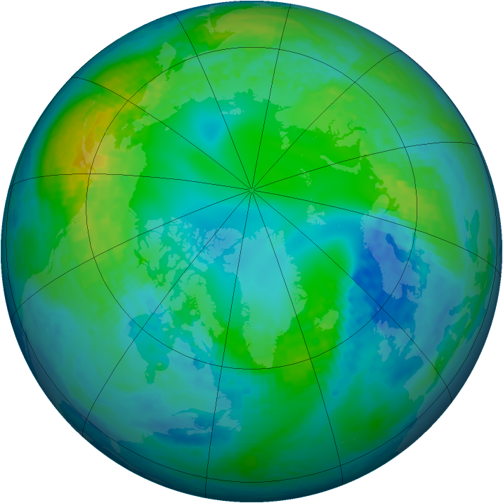 Arctic ozone map for 02 November 2001